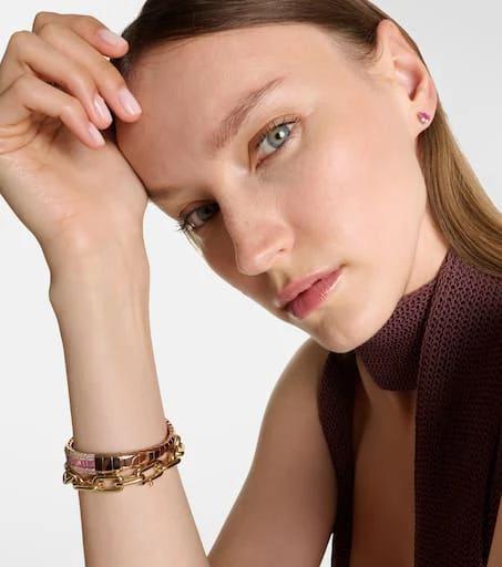 Shay Jewelry 18kt rose gold earrings with sapphire and diamonds 3