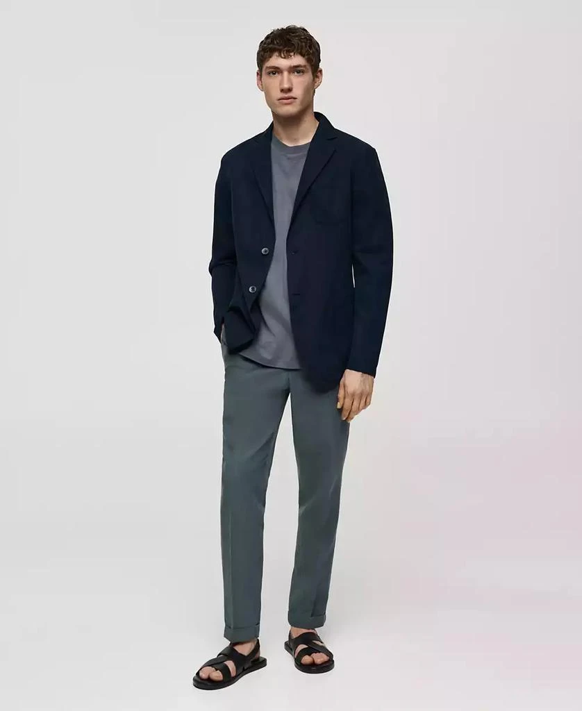Mango Men's Slim Fit Linen Cotton-Blend Blazer 8