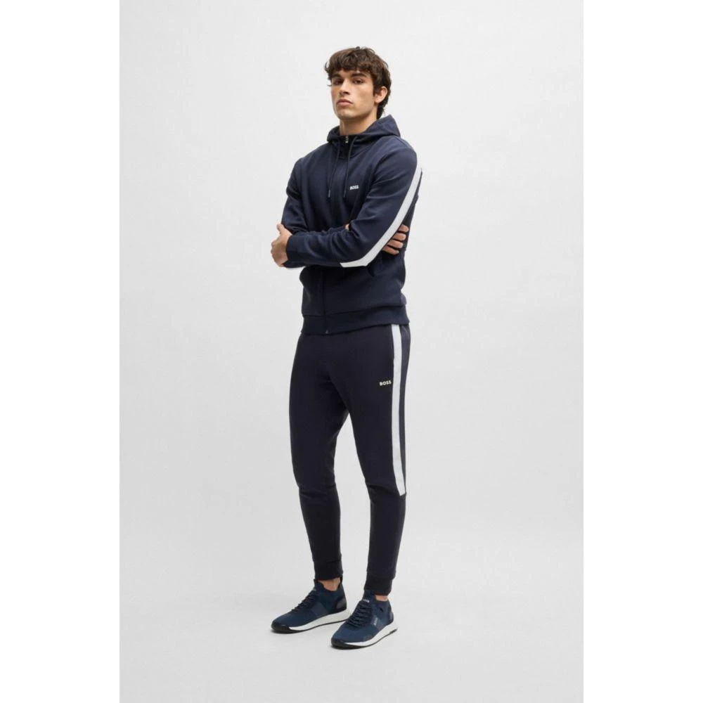 Hugo Boss Knitted-upper trainers with branding and suede trims 2