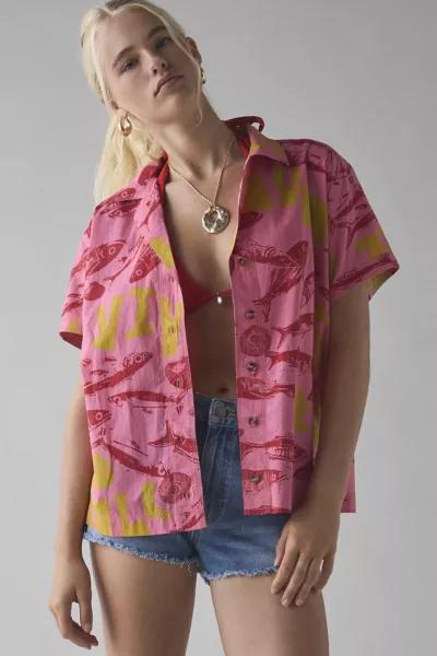 BDG BDG Asher Printed Souvenir Short Sleeve Button-Down Shirt