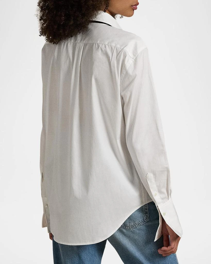 Ralph Lauren Pintuck Tie-Neck Cotton Tuxedo Shirt 4