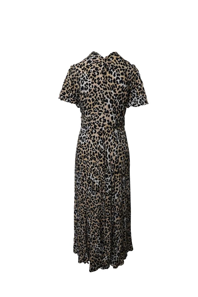 Temperley London Wild Cat Midi Dress in Animal Print Viscose