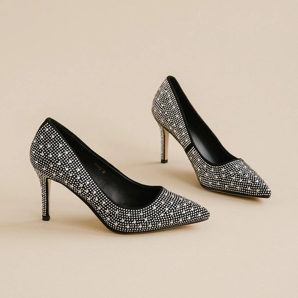 JONAK Jonak - Escarpins Minuit Strass  -  Noir Argent 8