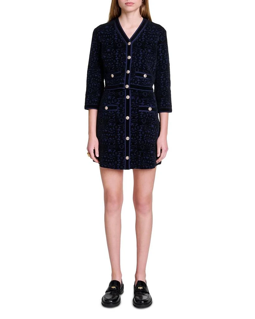 Maje Reverie Velvet Knit 2-in-1 Cardigan & Dress Set 8