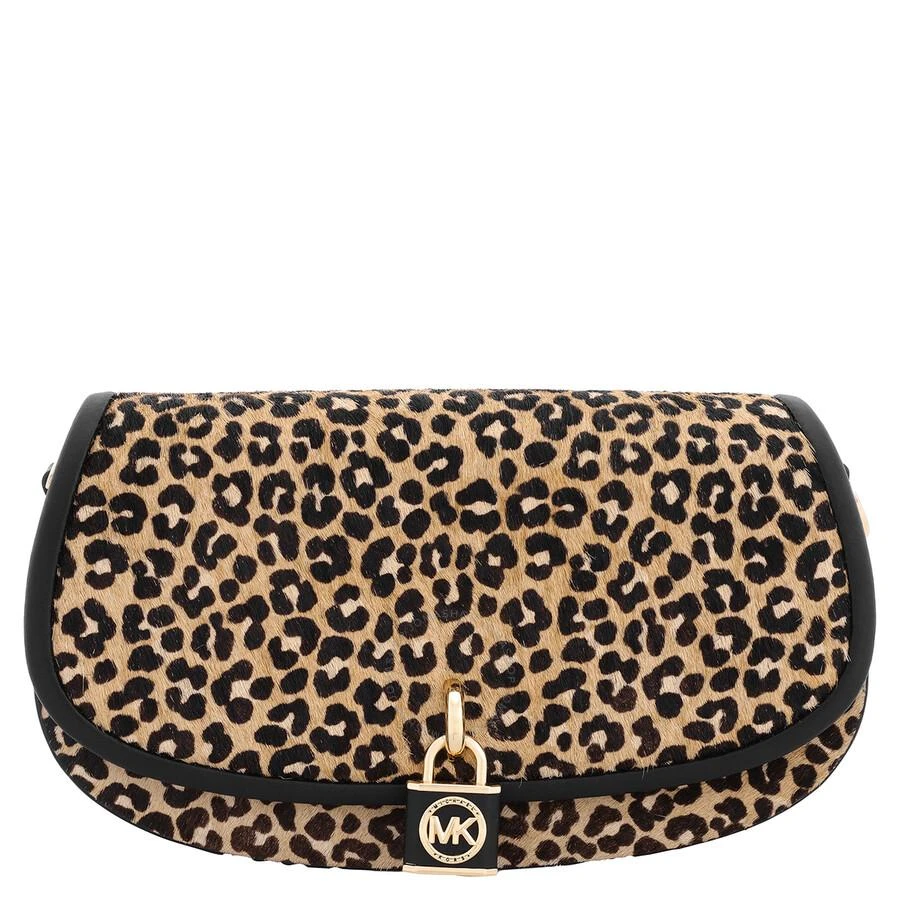 Michael Kors Leopard Pattern Logo Padlock Small Shoulder Bag 1
