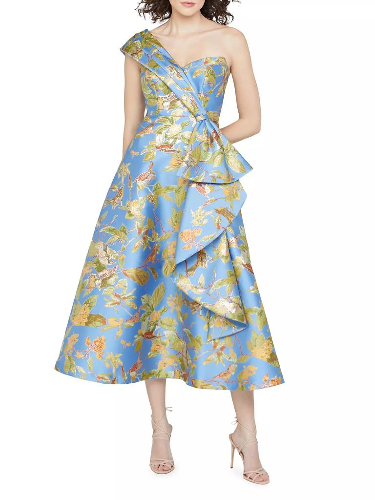 Theia Dalia Floral One-Shoulder Cocktail Dress 2
