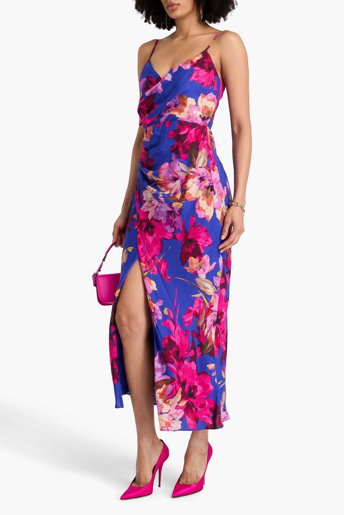 NICHOLAS Wrap-effect floral-print twill maxi dress