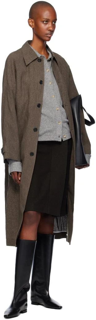 UMBER POSTPAST Brown Salt Dyed Cotton Long Coat 4