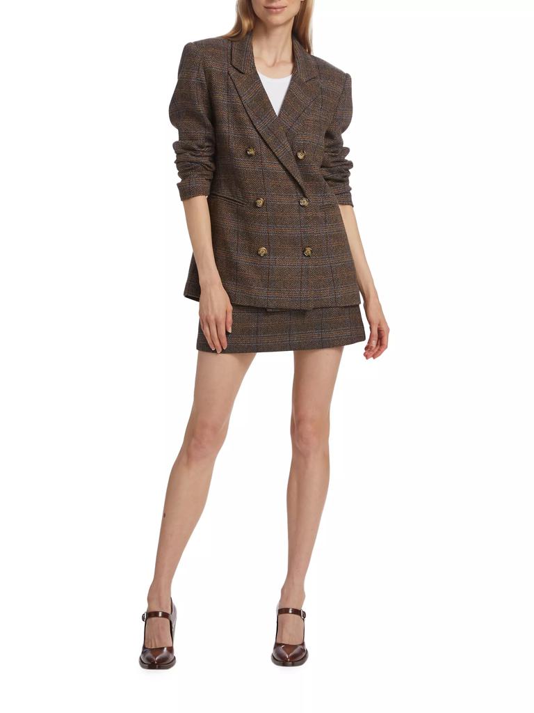 ASTR The Label Brina Double-Breasted Plaid Blazer