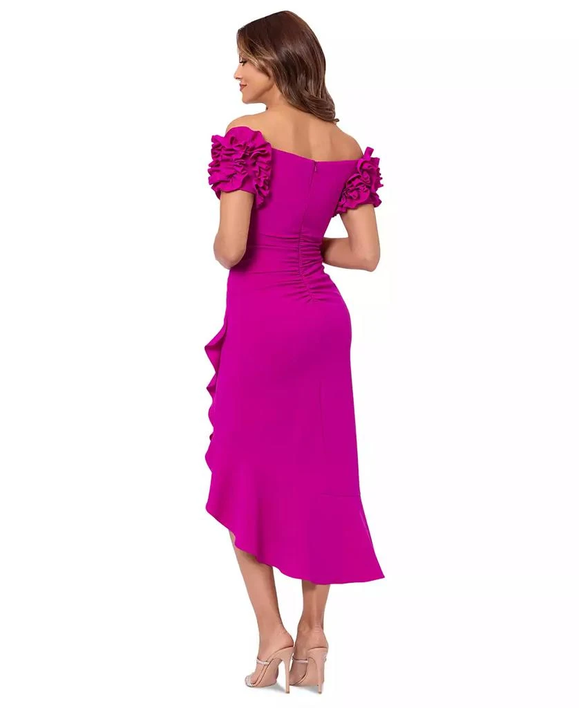 XSCAPE Women's Off-The-Shoulder Scuba Crepe Midi Dress 2