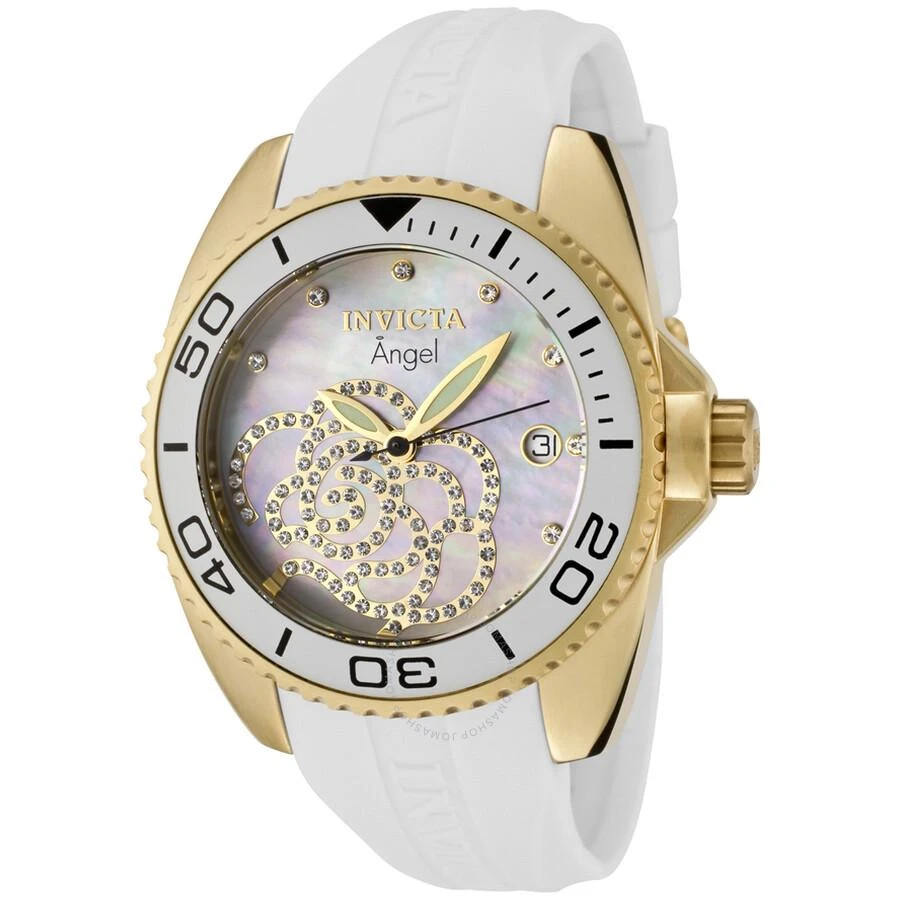 Invicta Invicta Angel Mother of Pearl Dial White Rubber Ladies Watch 0488 1