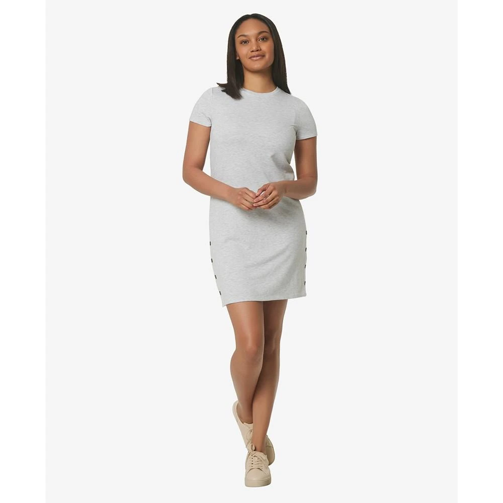 Marc New York by Andrew Marc Women's Short Sleeve T-Shirt Dress with Snap Side Vents 1