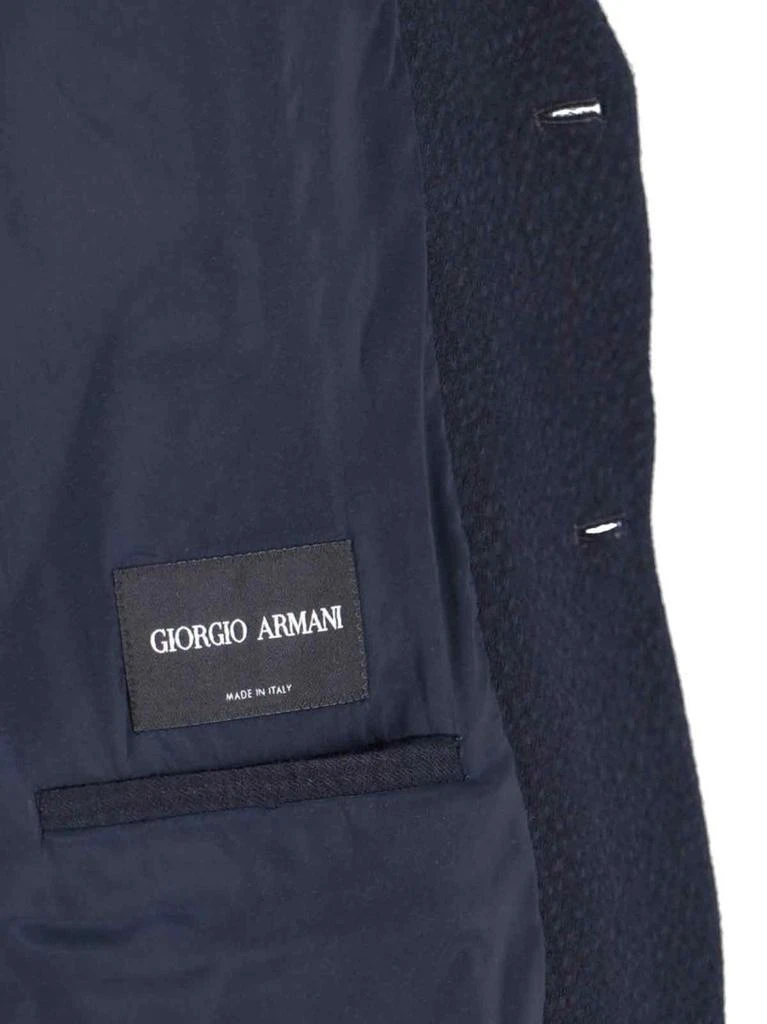 Giorgio Armani Textured Navy Blazer With Classic Lapel And Tailored Silhouette 5
