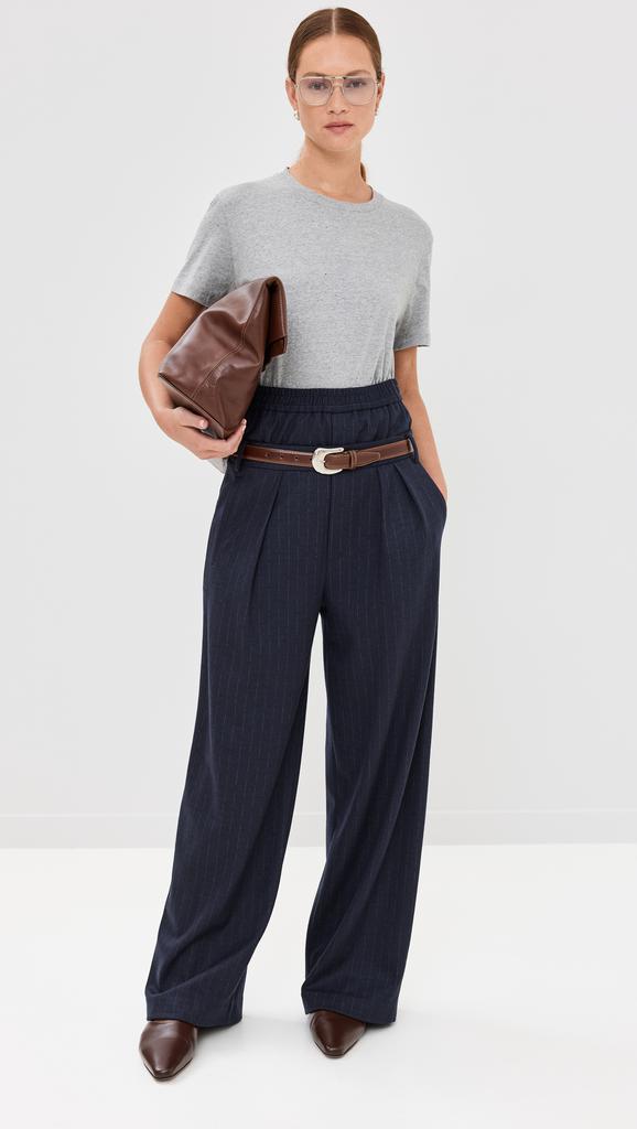 Tibi Newton Stripe Double Waist Boxer Trousers