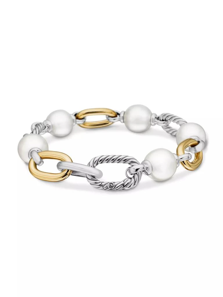 David Yurman Madison 11-12MM Pearl Chain Bracelet with 18K Yellow Gold 4