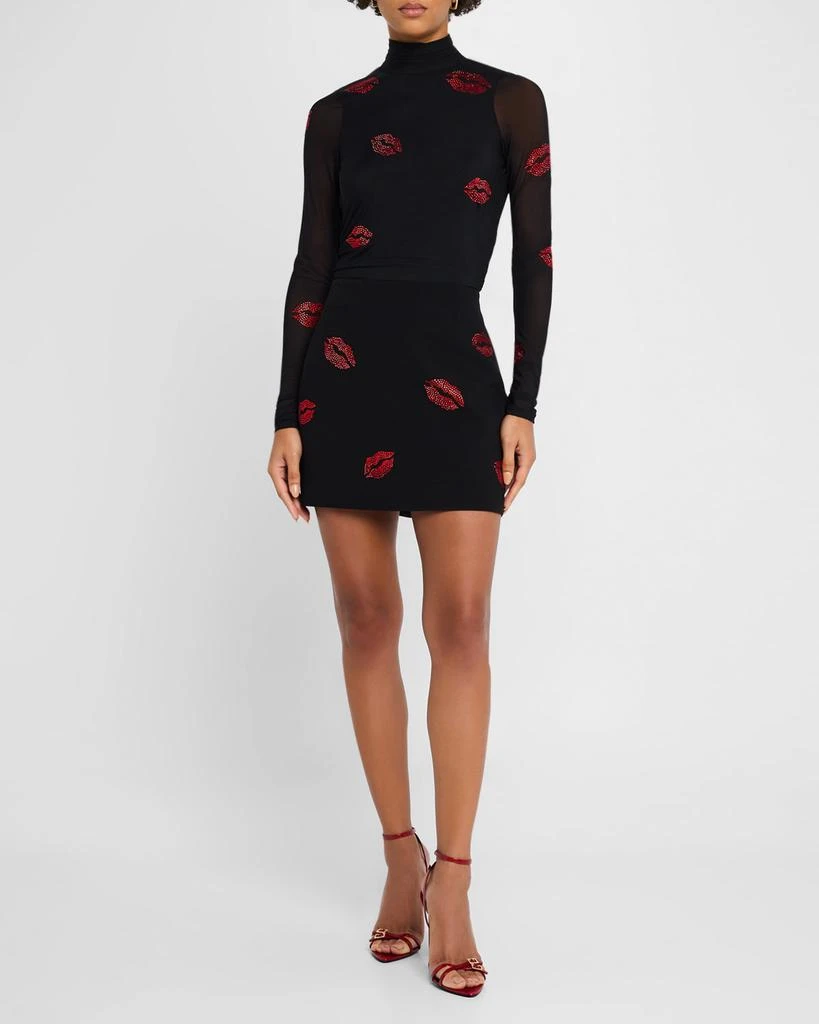 Cinq a Sept Doris Kissing Booth Embroidered Mini Skirt 2
