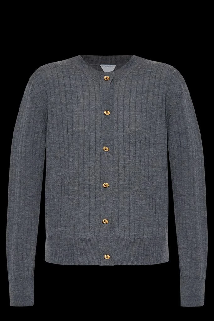 Bottega Veneta Bottega Veneta Ribbed-Knit Crewneck Cardigan 1