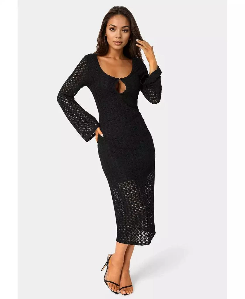 Bebe Women's Long Sleeve Cut Out Crochet Maxi Dress - Dresses & Skirts - Free Shipping - BeyondStyle Bebe Women's Long Sleeve Cut Out Crochet Maxi Dress - Dresses & Skirts - Free Shipping - BeyondStyle
