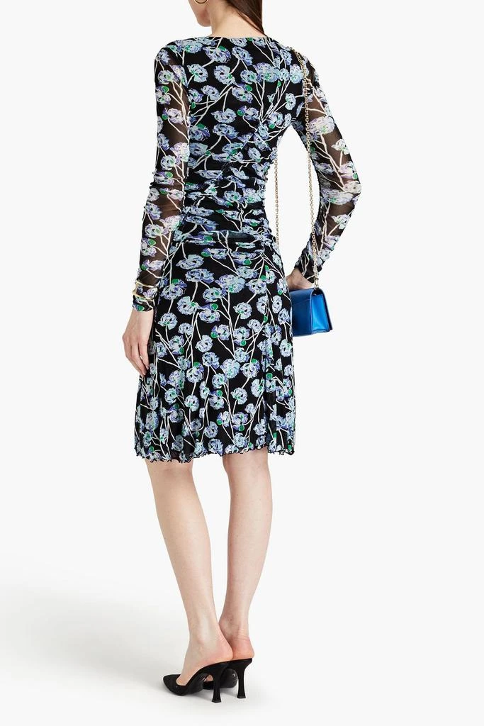Diane von Furstenberg Missy ruched floral-print stretch-mesh dress 3