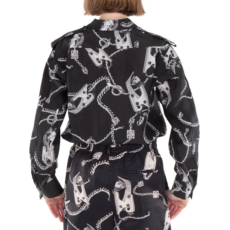 Burberry Long-Sleeve Knight Hardware Silk Shirt 3