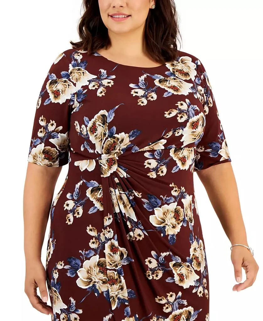 Connected Plus Size Printed Side-Tab Dress 7
