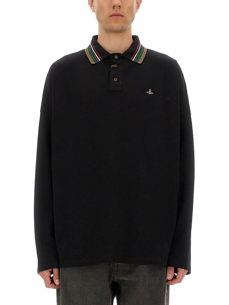 Tシャツ・カットソー Vivienne Westwood LONG-SLEEVED POLO SHIRT shop the latest Men's Black Vivienne Westwood Long Sleeve