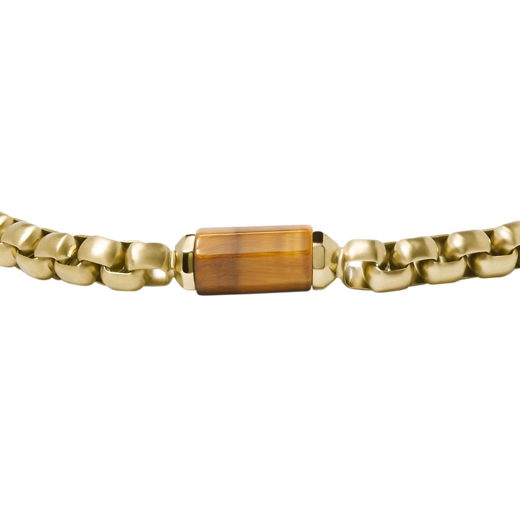 Fossil Men's All Stacked Up Brown Tiger's Eye Components Bracelet