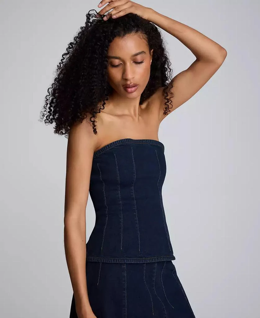 Kenneth Cole Women's Smocked Strapless Bustier Top 2