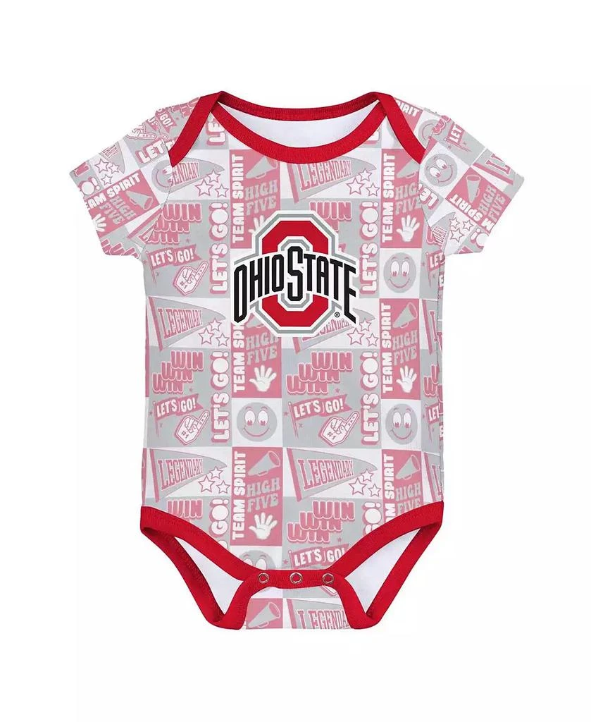 Outerstuff Newborn Scarlet Ohio State Buckeyes Sunday Comics 3-Pack Bodysuit Set 4