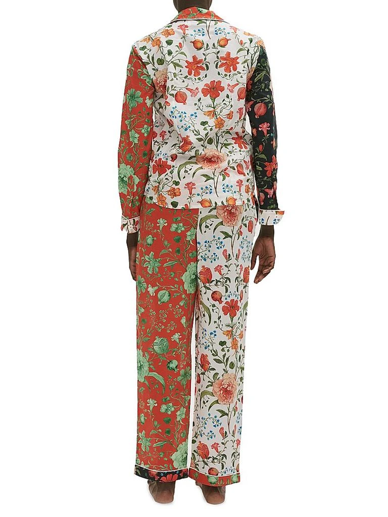 Desmond
Dempsey 2-Piece Colorblocked Floral Cotton Pajama Set 4