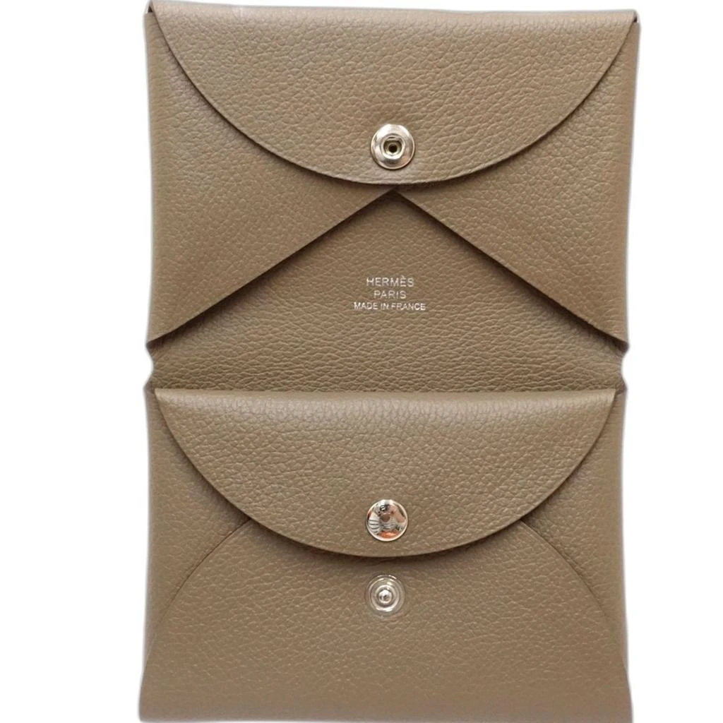 Hermes Etoupe Chevre Myzore Leather Coin Purse/Coin Case (Pre-Owned) 6