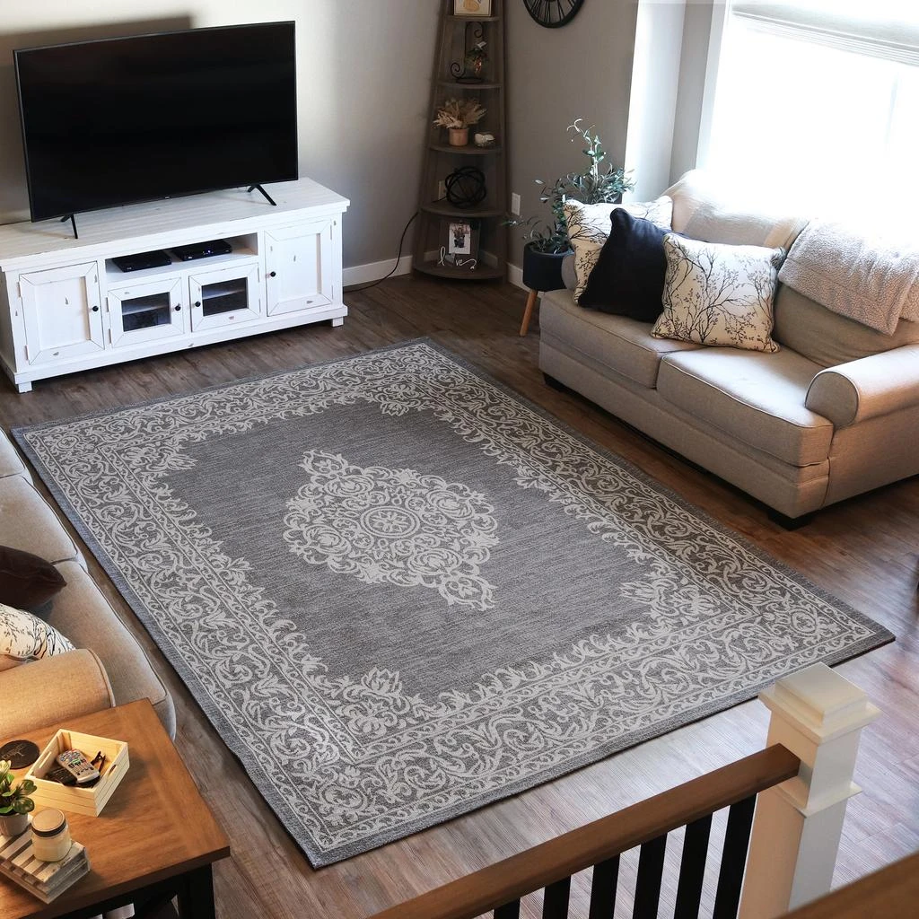 Sunnydaze Parisian Paradize Indoor Area Rug in Ash - 8 Ft. x 10 Ft. 4