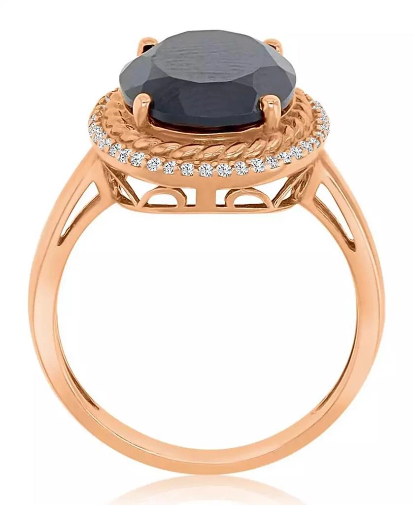 Macy
s Created Sapphire (0.22 ct. t.w.) and Onyx Textured Halo Ring n 14k Rose Gold Over Sterling Silver 2