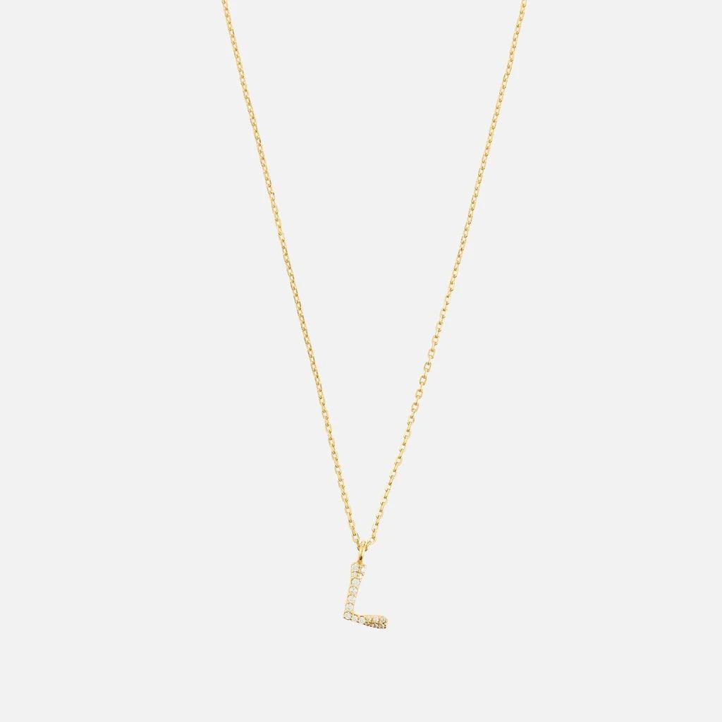 ASTRID & MIYU Astrid & Miyu Initial Pavé 18K Gold-Plated Necklace 2