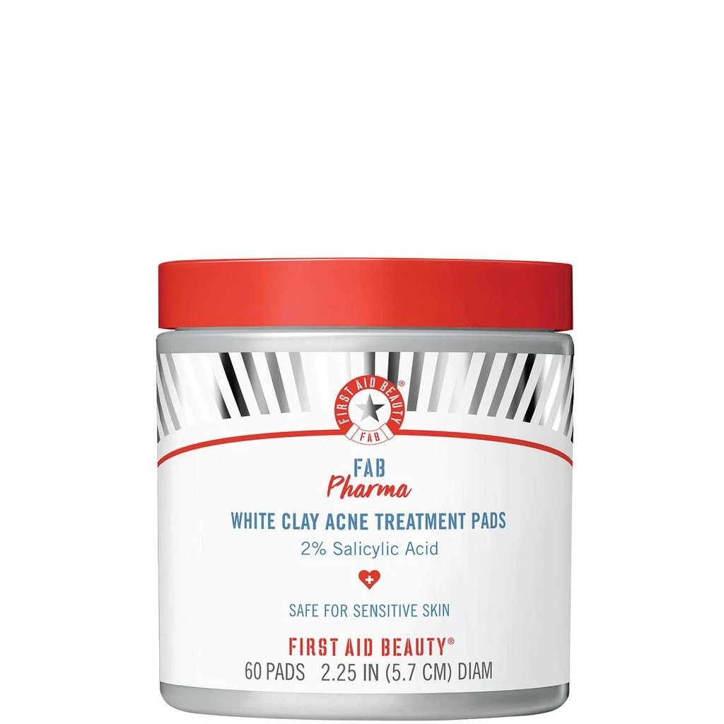 First Aid Beauty First Aid Beauty FAB Pharma White Clay Acne Treatment Pads 2 Salicylic Acid 1