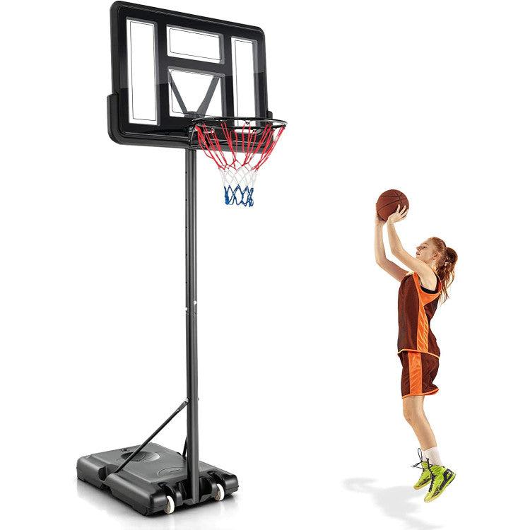 Hivvago 4.25-10 Feet Adjustable Basketball Hoop System with 44 Inch Backboard-A