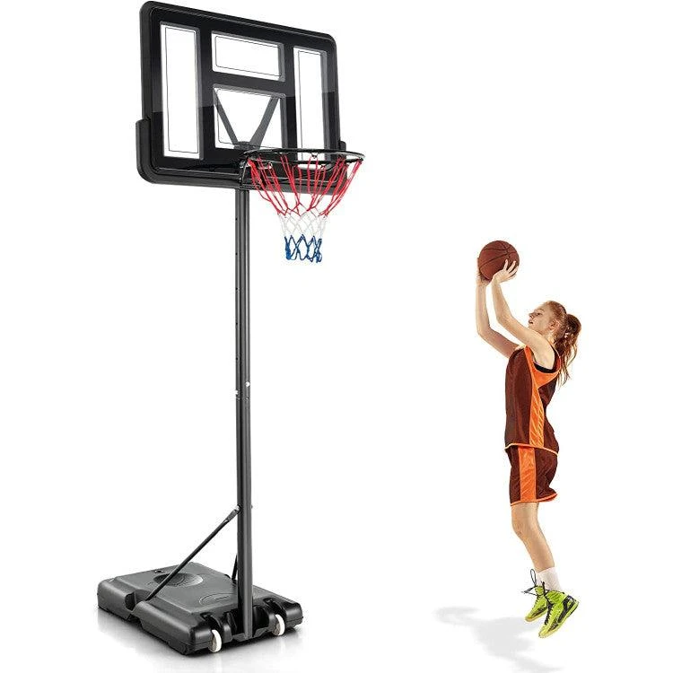 Hivvago 4.25-10 Feet Adjustable Basketball Hoop System with 44 Inch Backboard-A 1