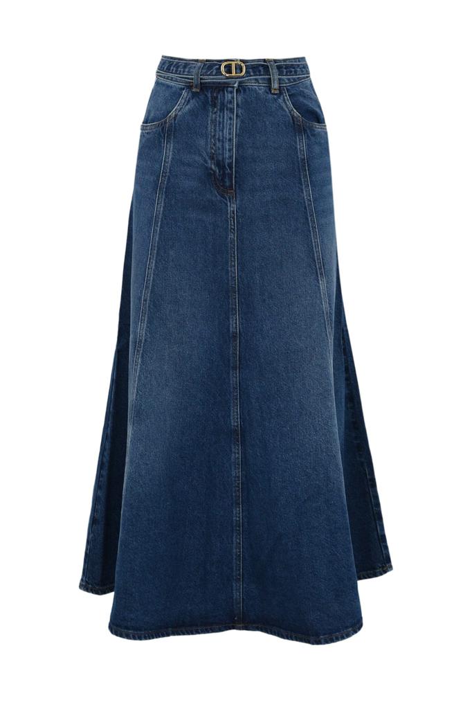 TWINSET Denim Skirt With Oval-t Belt