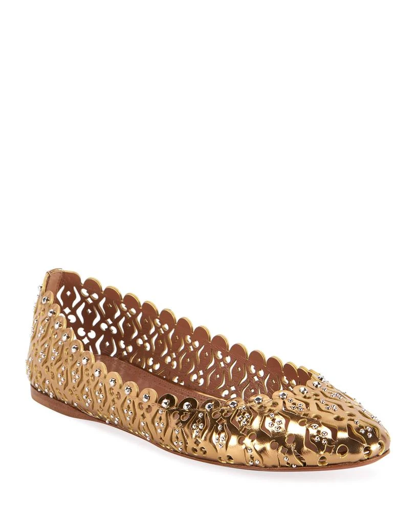 Alaïa Laser-Cut Studded Ballet Flats 1