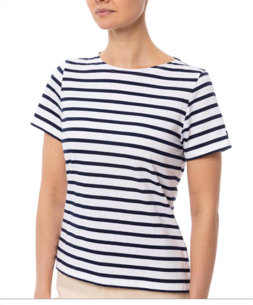 Saint James Etrille Short Sleeve Tee In Navy/white