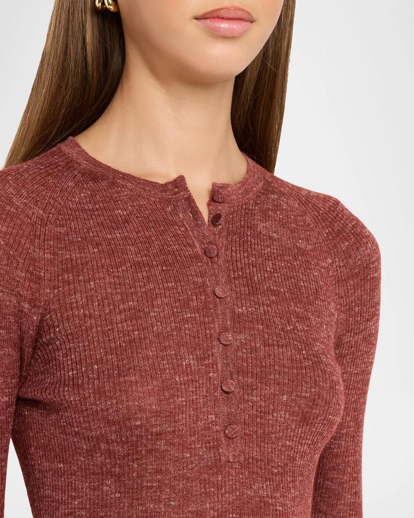 Gabriela Hearst Anges Cashmere Rib Henley Sweater 5