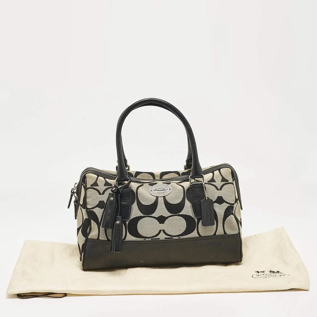 Coach Coach Black Signature Canvas and Leather Legacy Haley Satchel 13