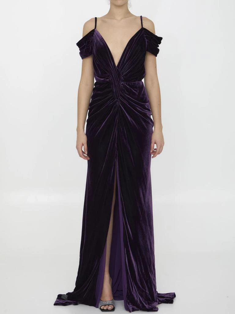 Costarellos Violet Velvet Dress 1