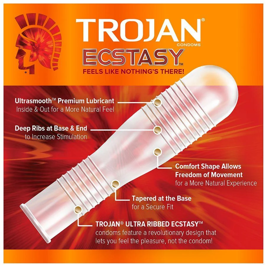 Trojan Ultra Ribbed Ecstasy Lubricated Condoms 3