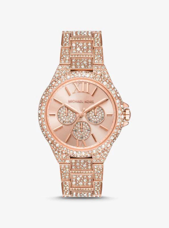 Michael Kors Oversized Camille Pavé Rose Gold-Tone Watch 1