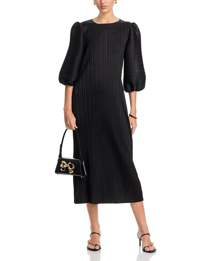 Nancy Yang Puff Sleeve Crinkled Dress 3