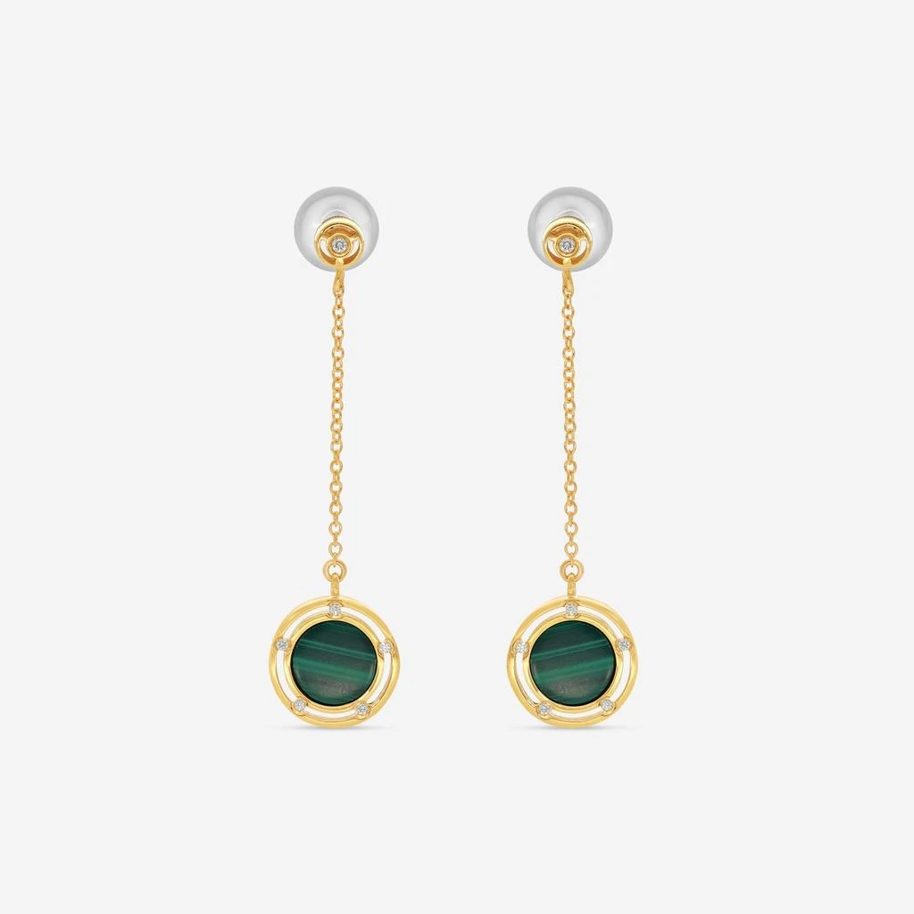 Damiani Damiani D. Side 18K Yellow Gold Diamond 
Malachite Drop Earrings 20086902-copy