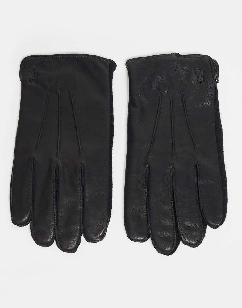 Ralph Lauren Polo Ralph Lauren hybrid leather gloves in black