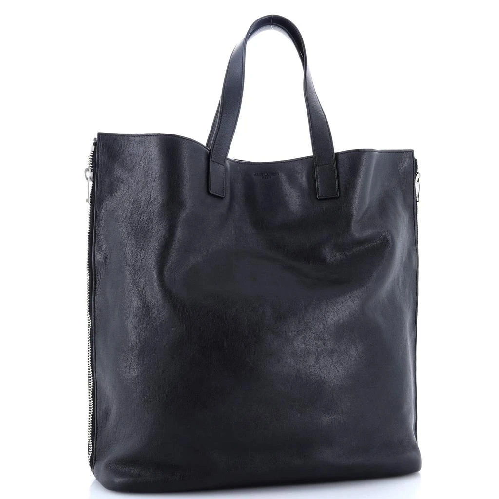 Yves Saint Laurent Side Zip Shopper Tote Leather Tall 2