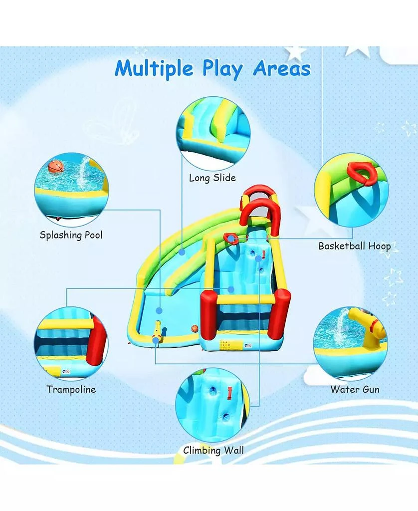 INOLAIT 6-in-1 Inflatable Bounce House with Climbing Wall and Basketball Hoop without Blower 10